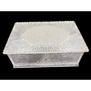 VTG 1950s Clear Lucite Atomic Starburst Jewelry Compartment Box Hong Kong